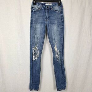 KanCan Mid Rise Distressed Skinny Jeans Sz 5/26